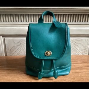 Vintage Coach Day Pack-Bottle Green leather